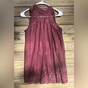 Chance or Fate Burgundy Lace Dress, Size Small